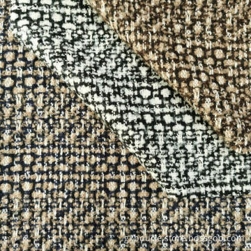 Woolen Boucle Plaid with loops yarns fabrics